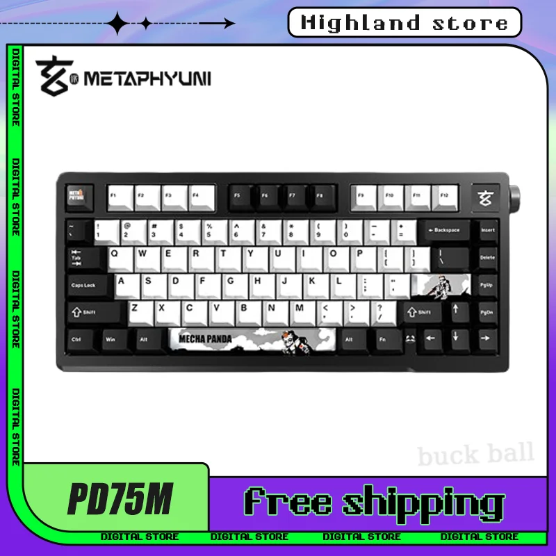 

METAPHYUNI PD75M Mechanical Keyboard Wireless Keyboard Hot Swap 3mode 2.4G/USB/Bluetooth RGB Light 80 Keys Gaming Keyboards Gift