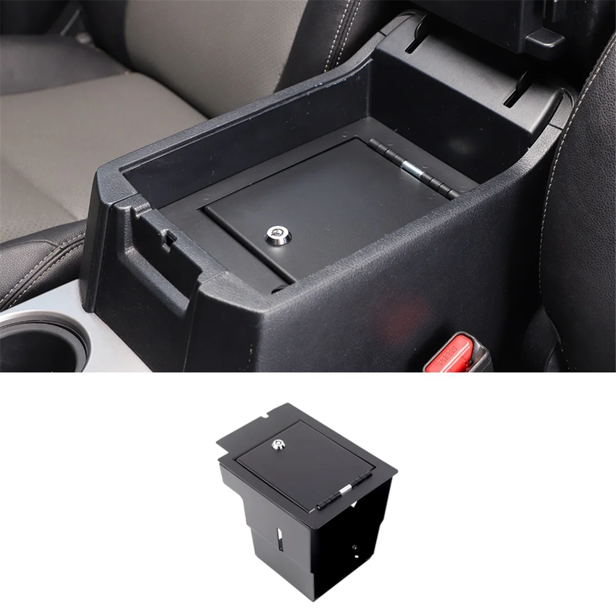 Center Console Organizer Safe Storage for Toyota 4Runner 2010-2024 Console Vault Security Lock Box Armrest Tray