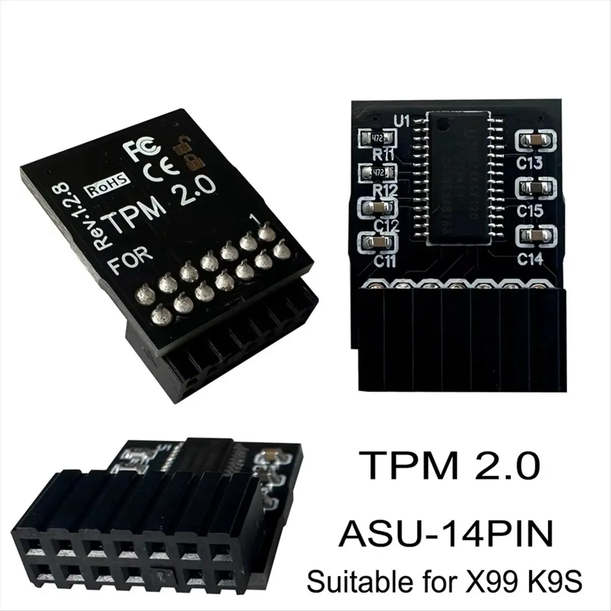 #97R computer security module,TPM2.0 Module for ASUS 14 Pin LPC for ASUS14P Encryption Security (Black)