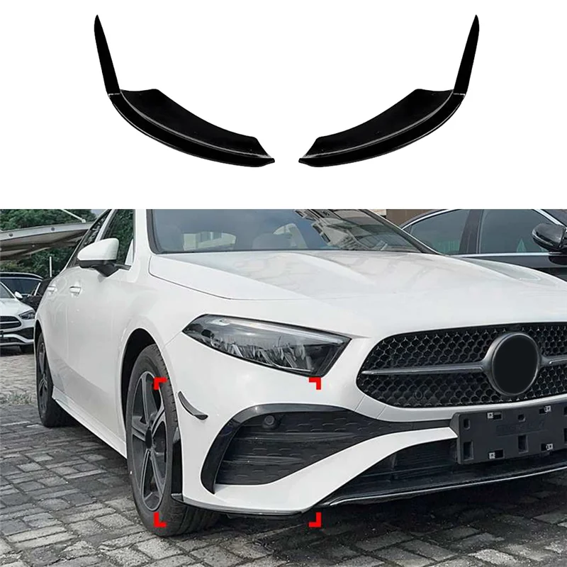 

OB-For A-Class W177 2023+ A180 A200 Front Bumper Lip Angle Diffuser Splitter Spoiler Protector Replacement A