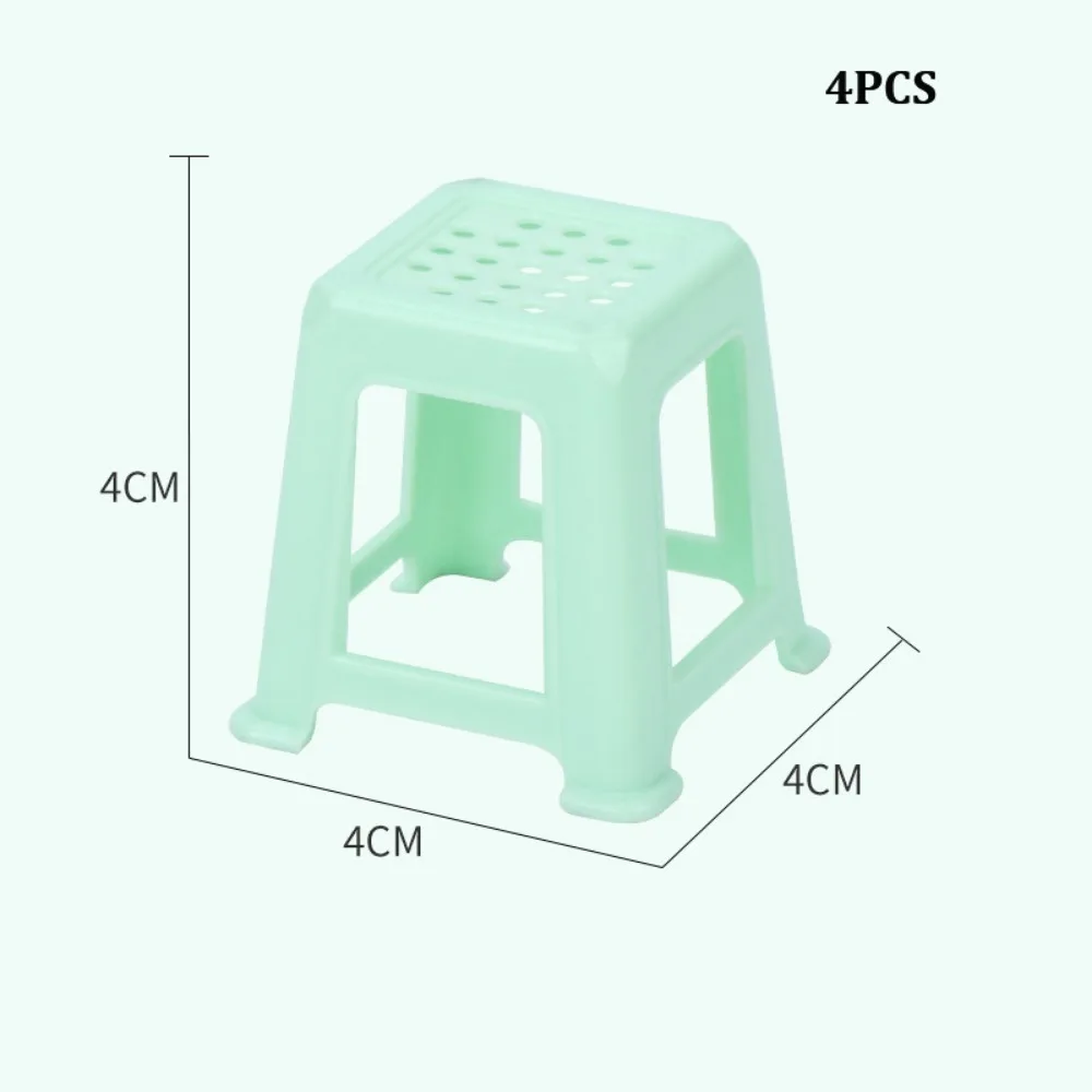Multicolors Chinese Mahjong Pocket Table Set 1:12 PP/PLA Dollhouse Furniture Chairs Kids Play Toys