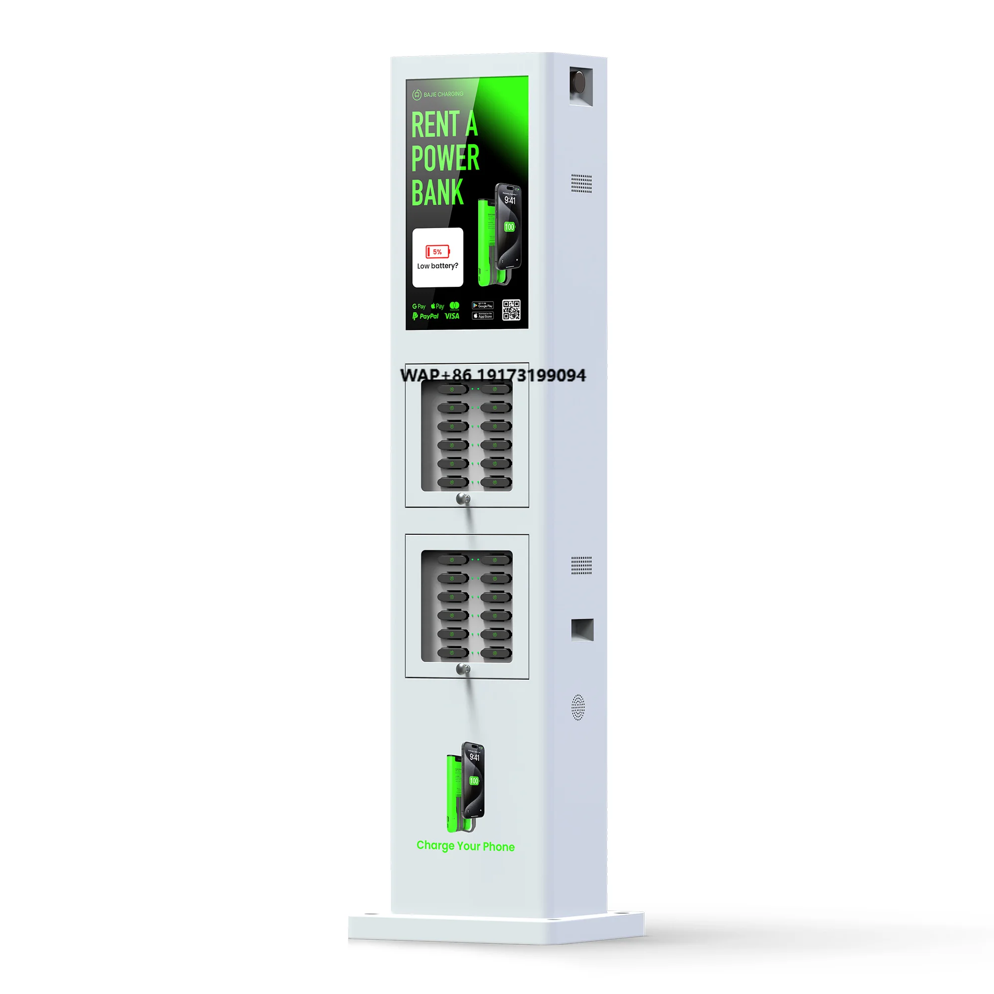 4g Shared Power Bank Station Waterproof Cell Phone Charger Station 6000mAh Battery 24 Slots Cell Phone Charging Locker Station