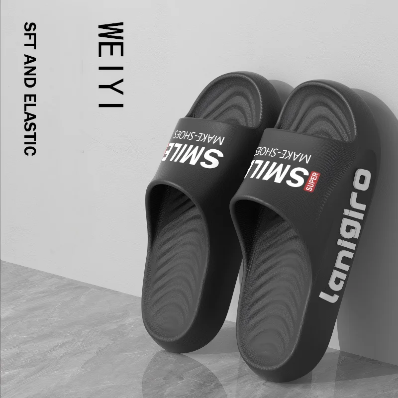 

Мужские тапочки с буквенным принтом, новые домашние домашние нескользящие тапочки из ЭВА для ванной комнаты, мужские летние тапочки