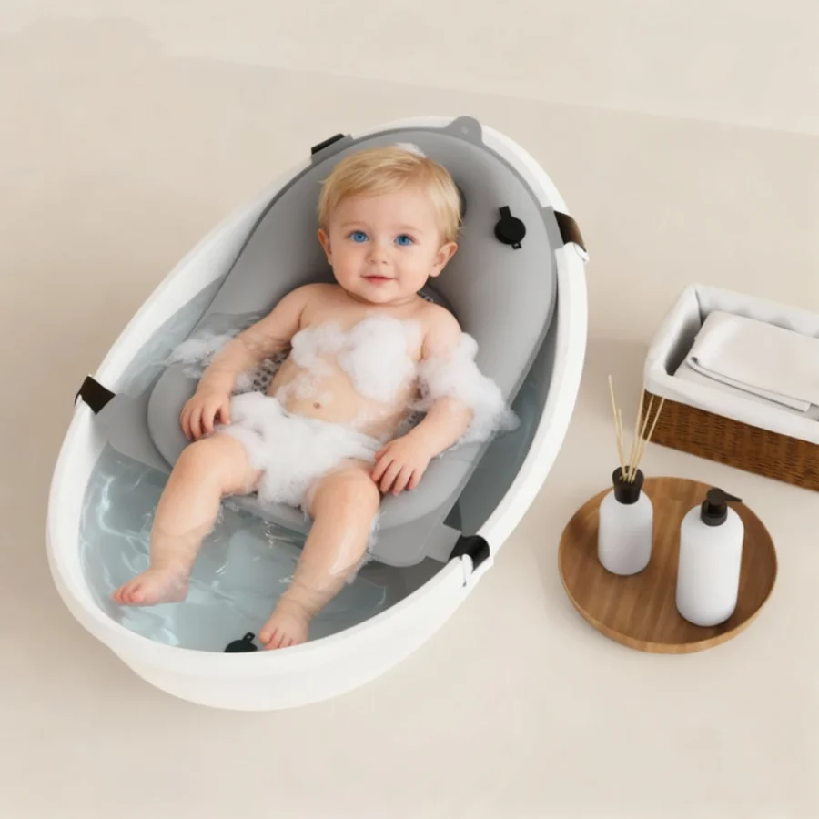 سجادة حمام قابلة للتعديل غير قابلة للانزلاق للأطفال - رف حمام عائم لحديثي الولادة، سجادة حمام للأطفال حديثي الولادة #1