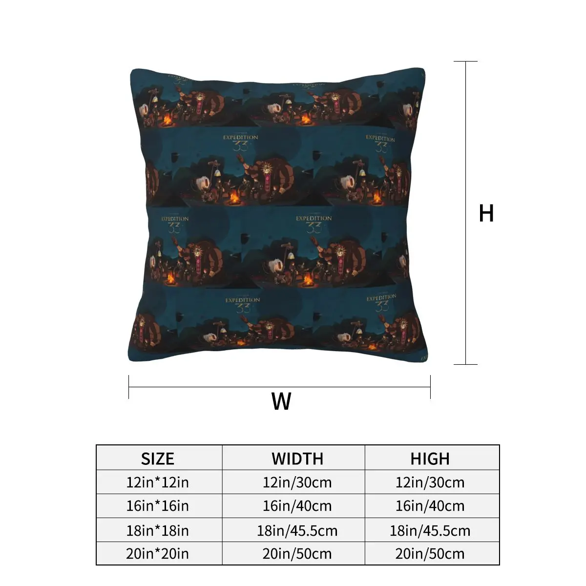 Clair Obscur Expedition 33 Game Square Pillowcase Cushion Cover Pillow Case Throw Pillow Cover for Home Bedroom Car