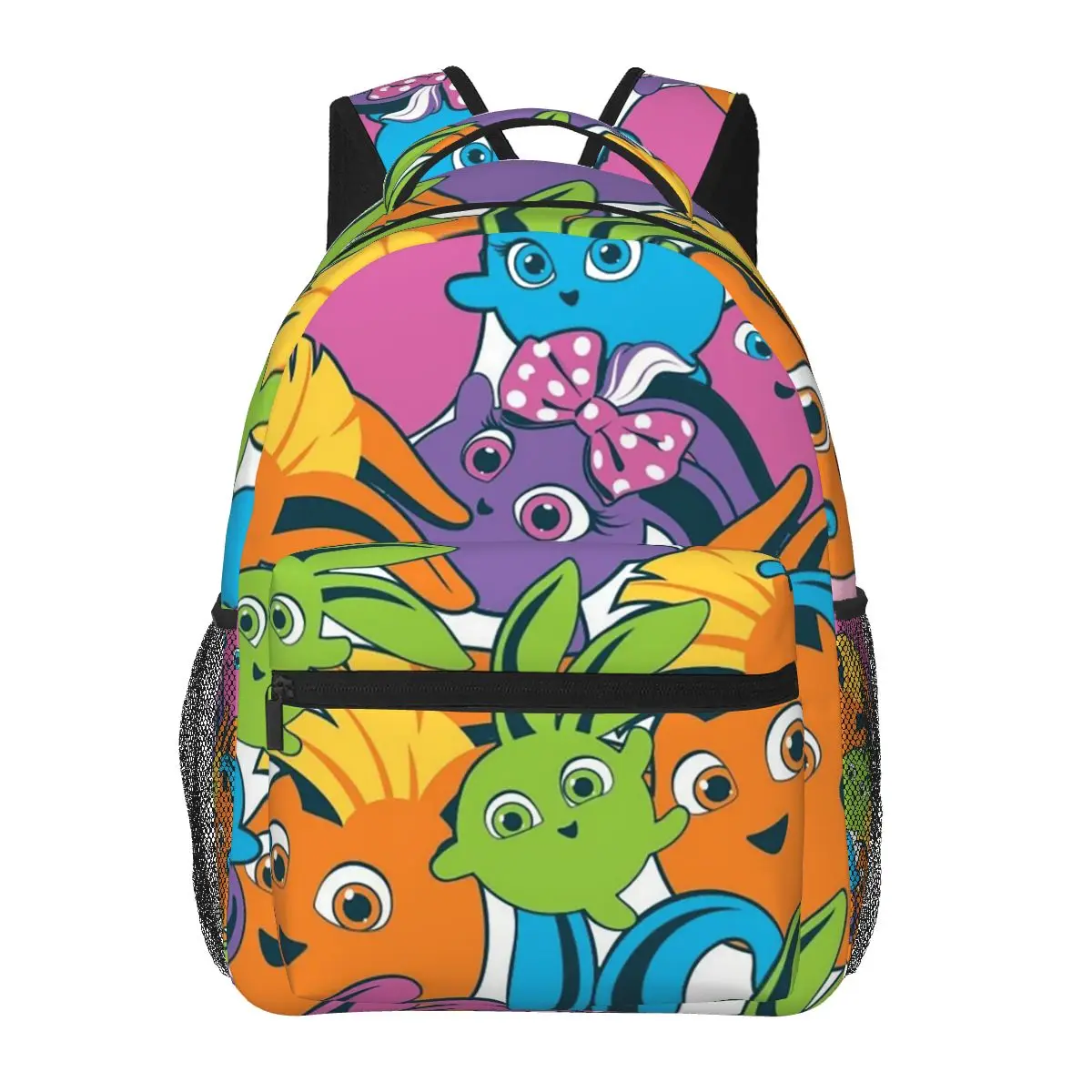 Mochilas de desenhos animados de grande capacidade para meninos e meninas, mochilas escolares para estudantes, mochila infantil, bolsa de ombro, coelhinhos ensolarados, mochila