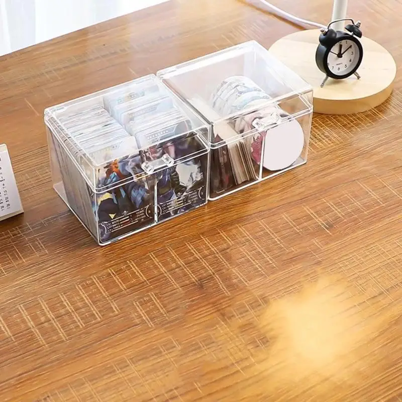 Distproof Clear Clear Acrylic 카드 저장 상자는 쉽고 즉시 컨텐츠를 식별 할 수 있도록 Office Home a2ub에 적합합니다.