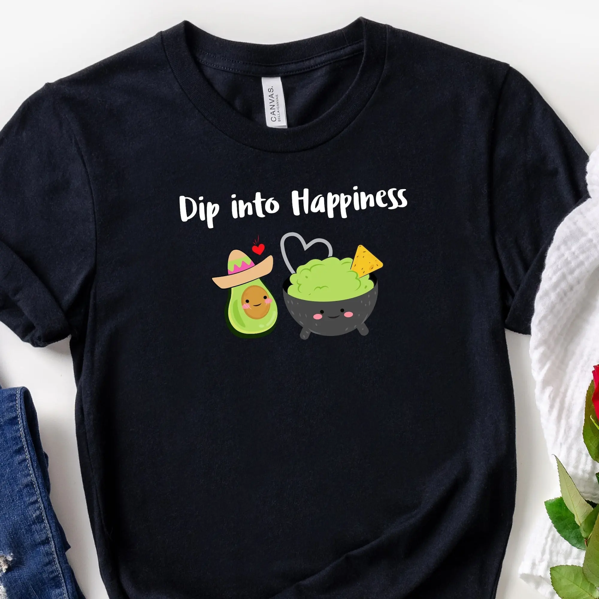 Dip Into Happiness camiseta divertida De Guacamole, aguacate sagrado, amante De cumpleaños, Guac Cinco De Mayo, Fiesta Mexicana