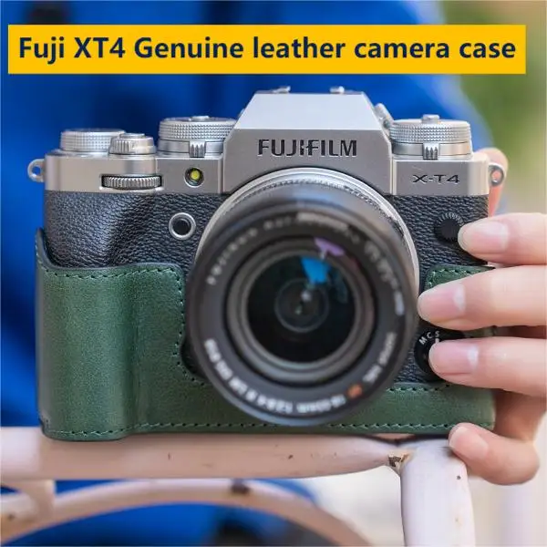 

Handmade leather camera protective case for FUJI XT4 protective case retro camera case leather case