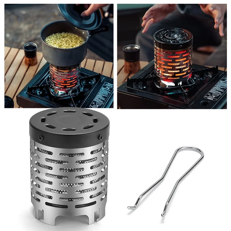 Stainless Steel Heating Cover Outdoor Camping Heating Stove Infrared Heater Camping Baking Stove Cassette Baking Stove