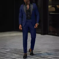 Men's New Fashion Business Casual Two-piece, Comfortable and Breathable Slim-fit Side Slit Single-button Suit Jacket+trousers 3