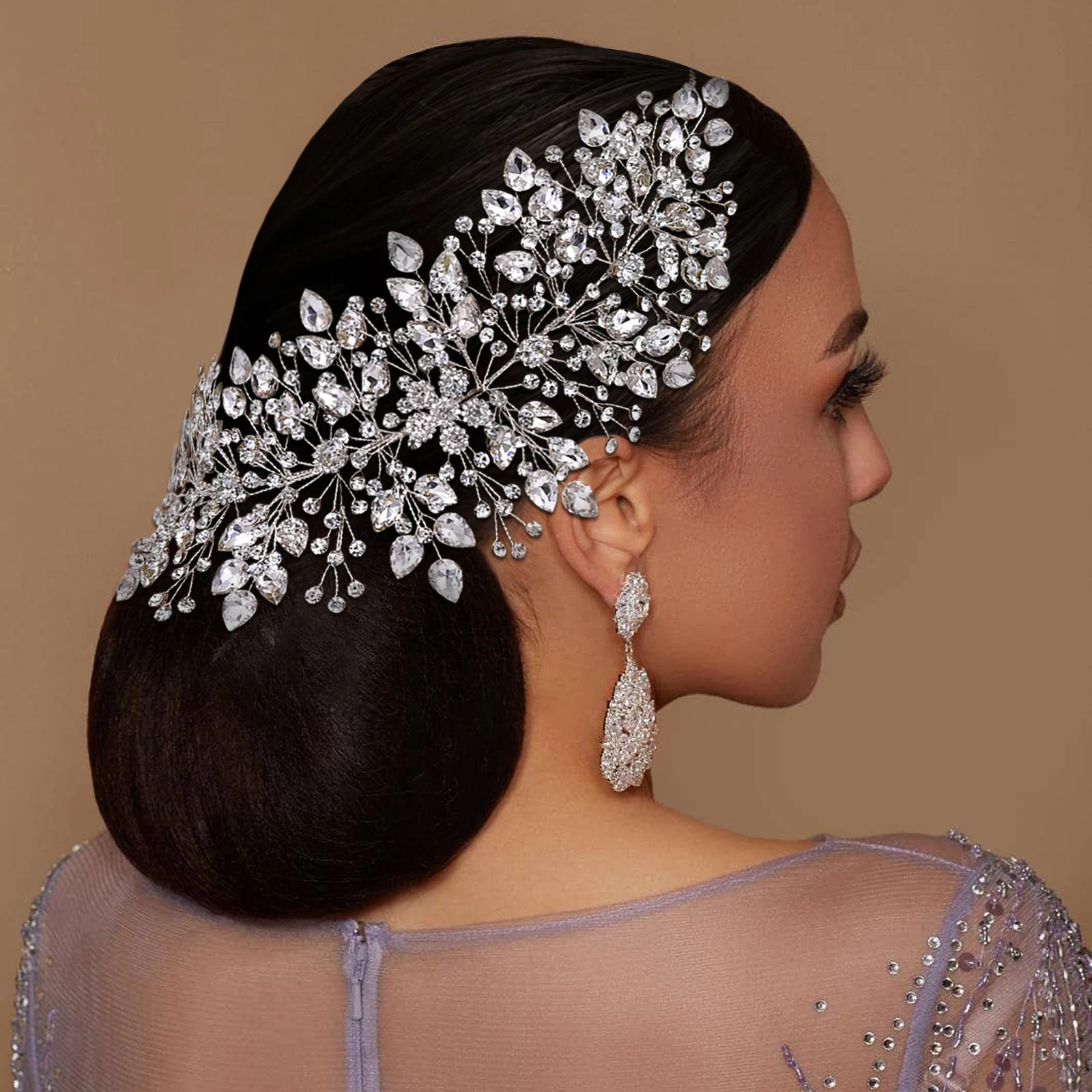 Luxury Shiny Rhinestone Headband for Bride Wedding Hair Accessories Ornament Bridal Tiara Handmade Woman Headpiece HP540