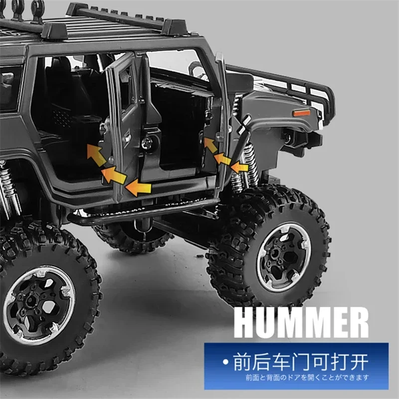 1:32 Hummer H2 6X6 Police Car  Alloy Car Model Diecasts Metal Toy Modified Off-road Vehicles Car Model Sound and Light Kids Gift