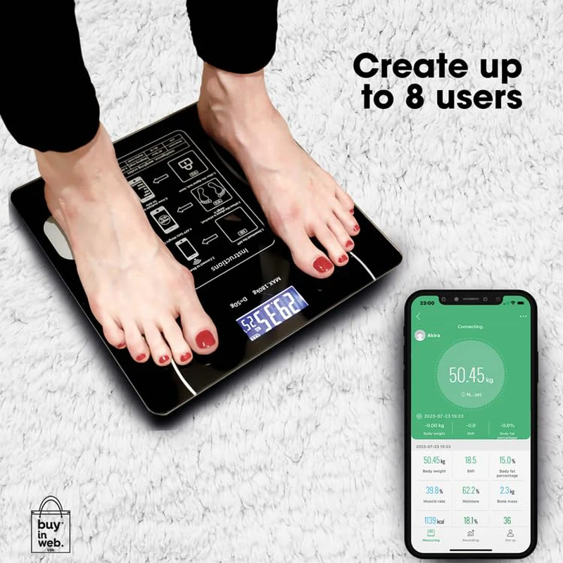 Smart Scale for Body Weight and Fat Percentage, Electronic Body Composition Monitors Weight Scale Intelligent Electronic Bluetoo