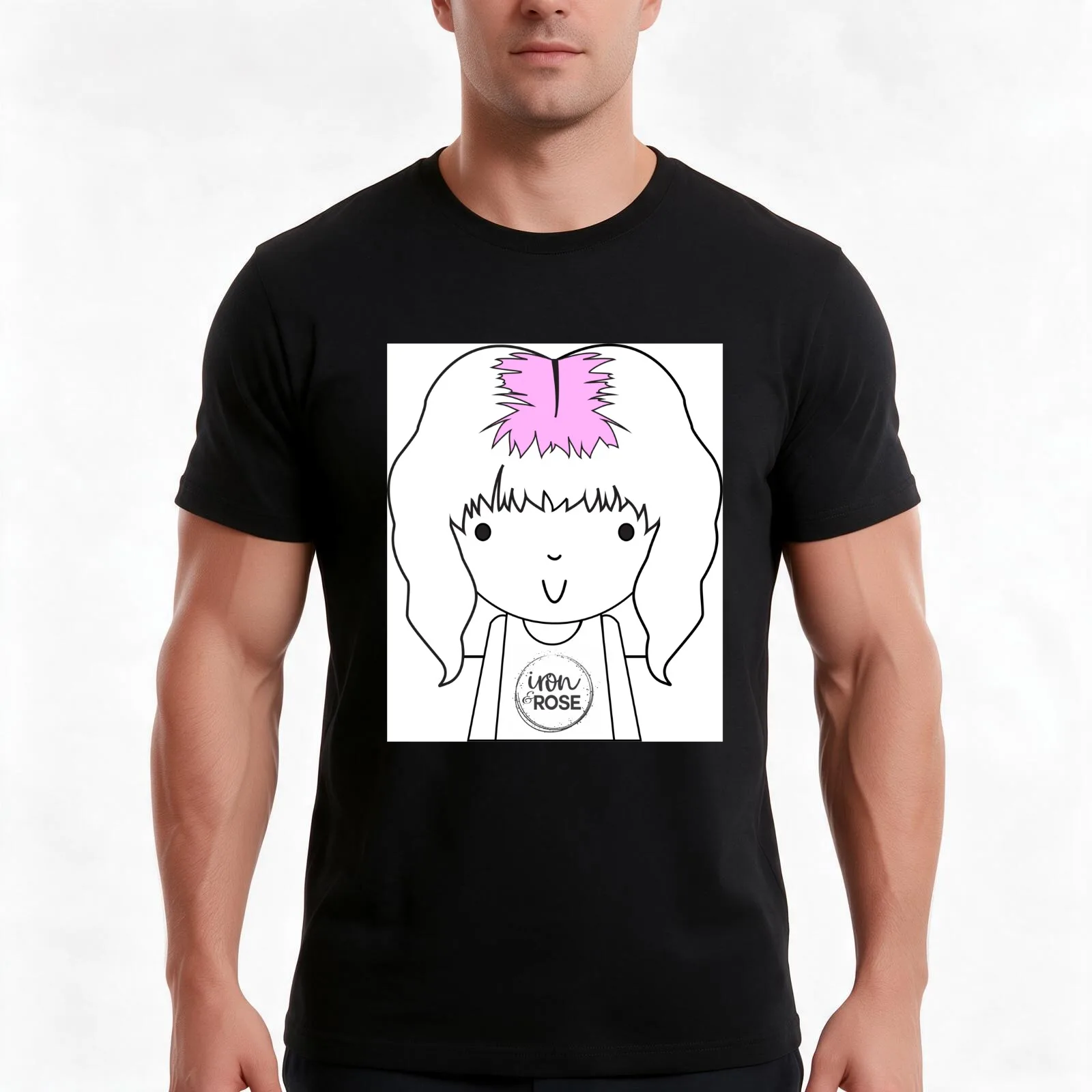 Harlow Girl T-Shirt, Summer Casual Cotton Tee, Oversized Streetwear Tops, Vintage Graphic Print, Loose Fit Short Sleeve