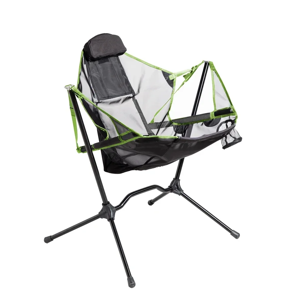 

Custom Outdoor Garden High Load 150kg Folding Moon Swing Rocking Recliner Camping Chair