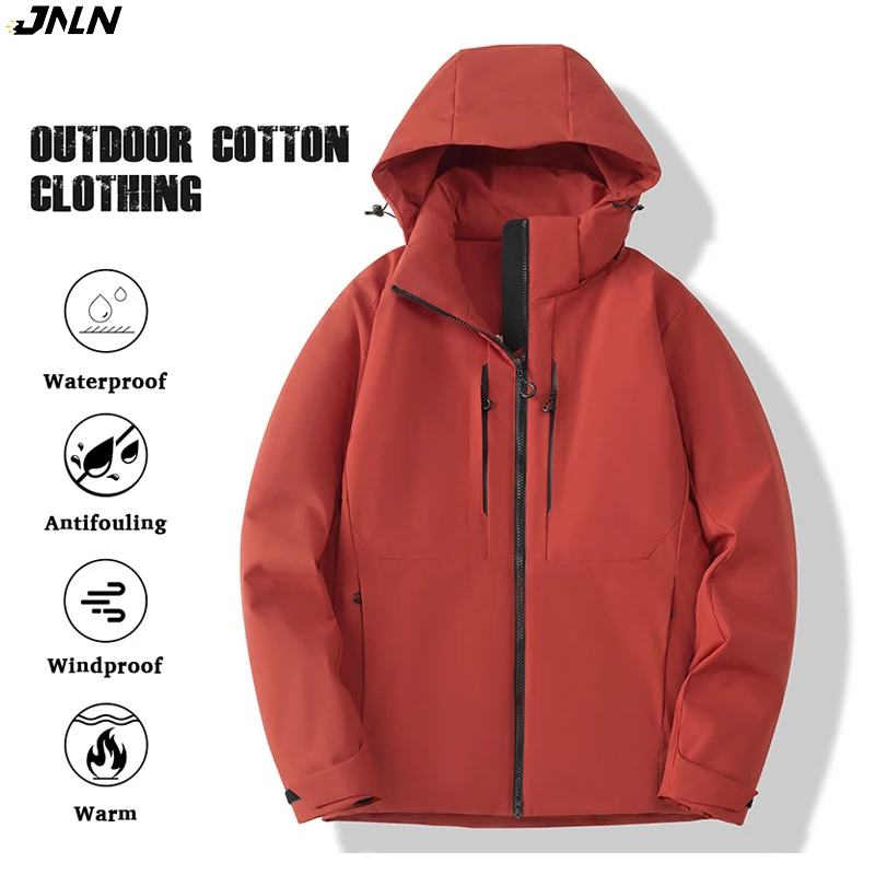 

JNLN Warm Fleece Jacket Men Women Waterproof Windproof Winter Coat Unisex Outdoor Hiking Camping Skiing Climbing Windbreaker