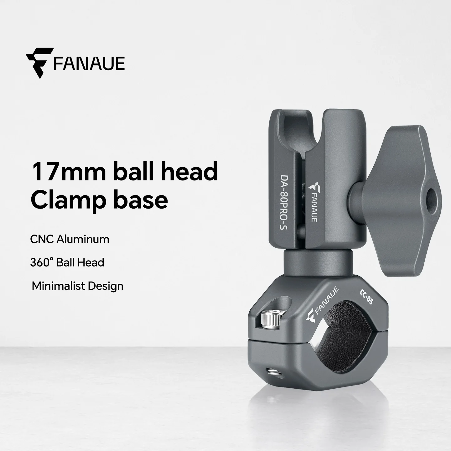 FANAUE Motorcycle Phone Holder Camera Holder Aluminum Alloy Handlebar Clamp 17mm Ball Head Accessory