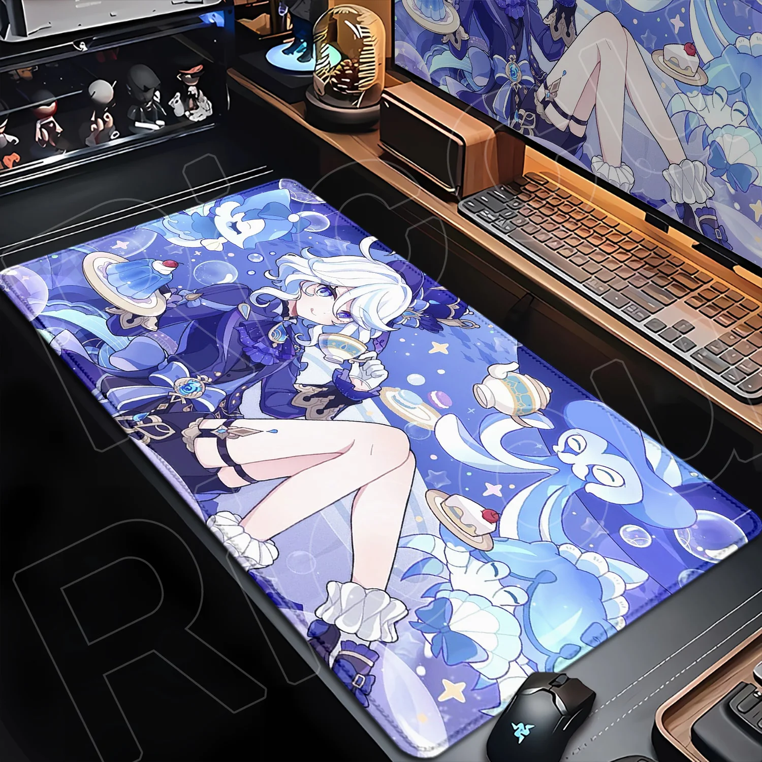 New HD Pretty Genshin Impact Furina Mousepad Laptop PC Gaming Mice Mat Non-slip Rubber Mouse Pad Anime Kawaii Girls XXL Desk Mat
