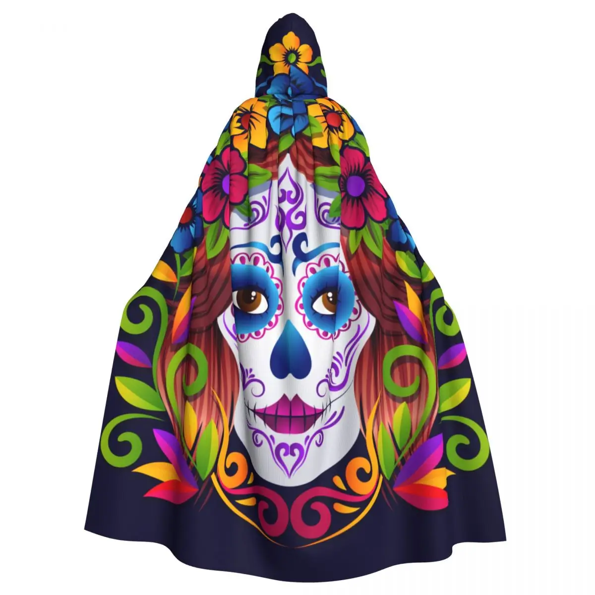 

Hooded Cloak Unisex Cloak with Hood Cloak Cosplay Costume Sugar Skull