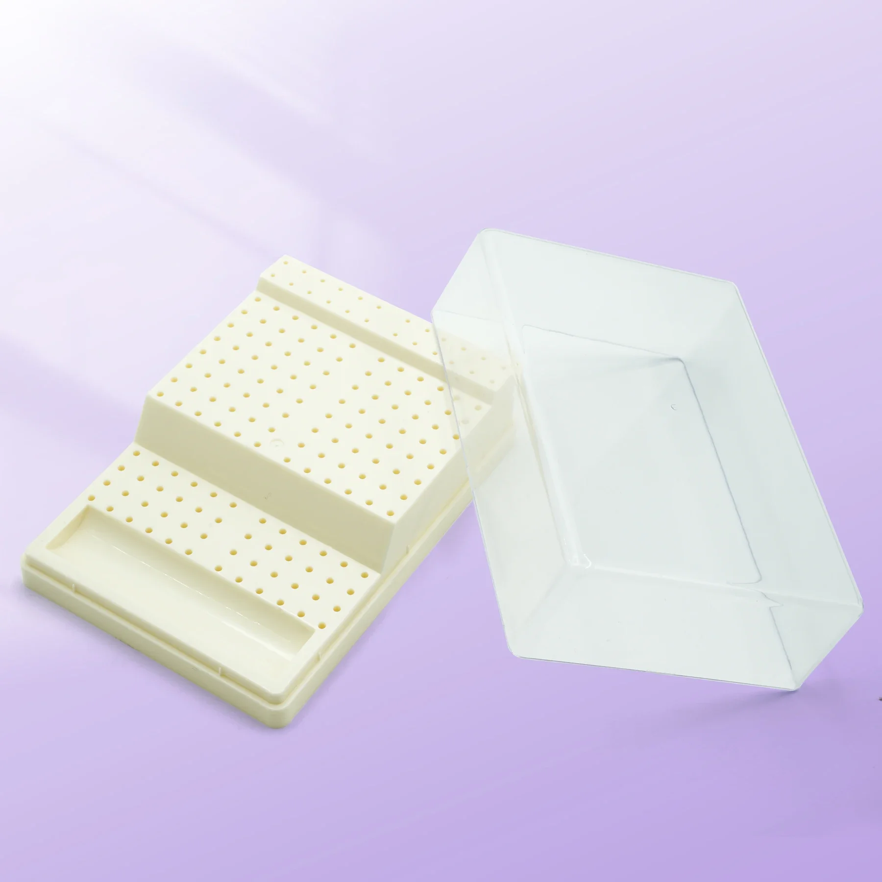 Dental Burs Box with Drawer 168 HolesSterilizer Block Holder Autoclave Case Disinfection Box Dentistry Laboratory Instruments