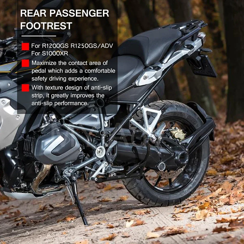 Motorcycle Rear Footpegs Footrests Foot Rest Peg Pedal For BMW R1200GS R1200 GS R1250GS R1250 GS ADV GS1200 Adventure 2018-2022