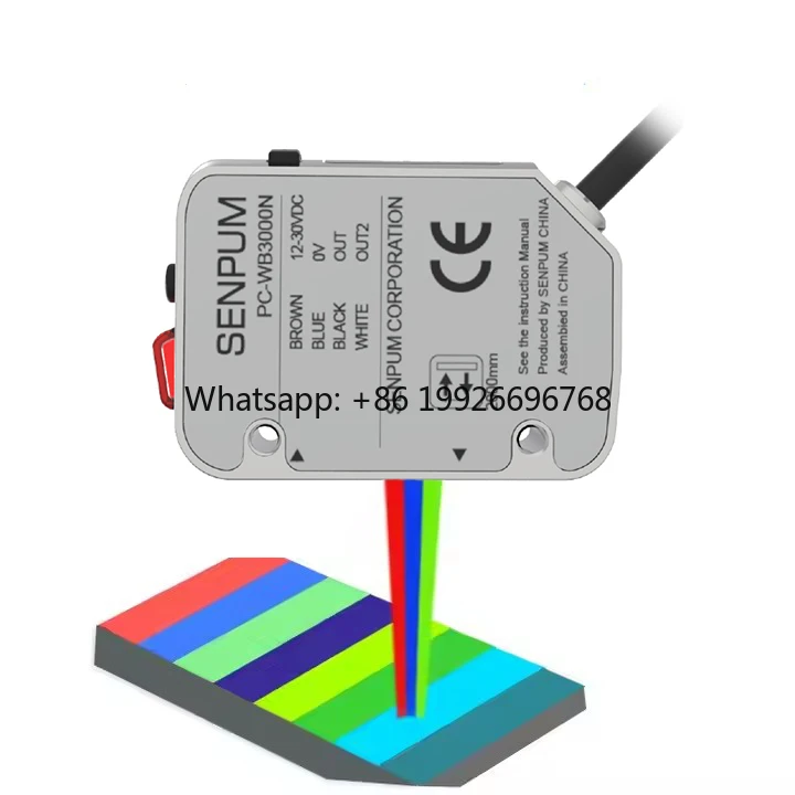 

Senpum Laser Colour Sensor RS-485 Mini Color Mark Sensor 3000mm Long Range Color Measurement Sensor De Marca De Colores