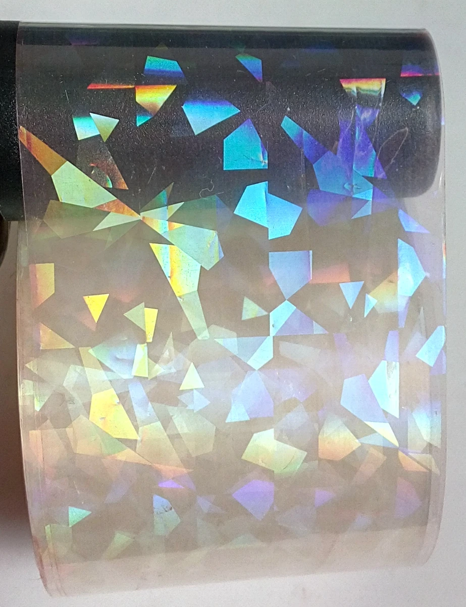 120M Fashion Clear Nail Sticker Transfer Foil Holo Irregular Triangle Pattern Wholesale Nail Decal SK020