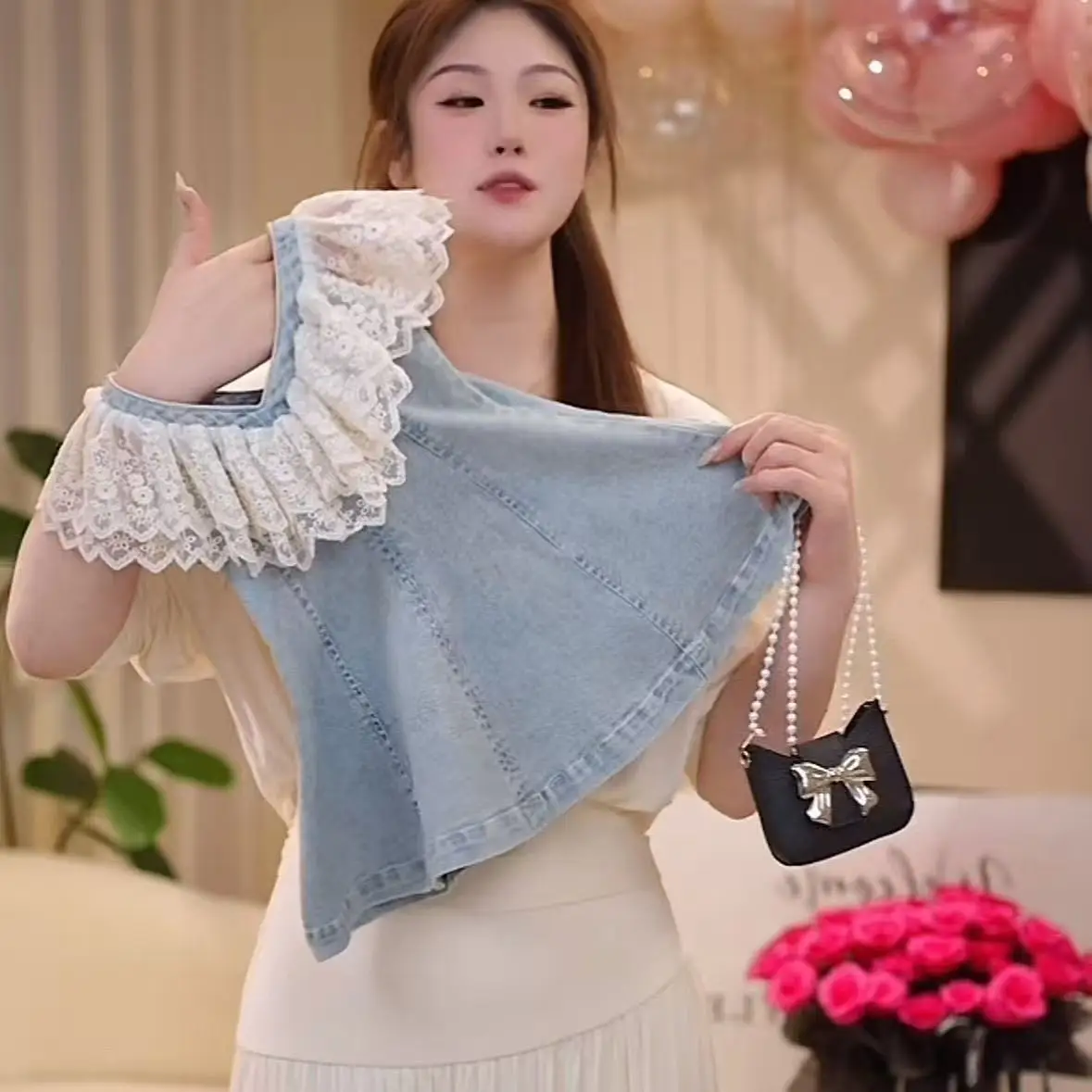 

2026 Summer Girls Denim Dress Fashion Sweet Fresh Design Fairy Elegant Sundress For Little Girls for 90-140cm