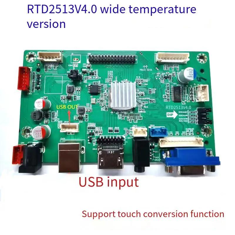 Drive-free RTD2513V4.0 wide temperature board with touch jump resolution industrial display advertising board USB HDMI VGA