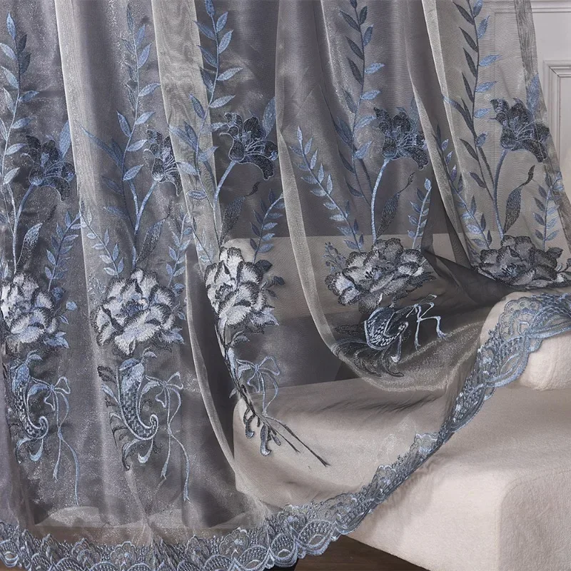 

Двухслойные вышитые скандинавские шторы для гостиной, спальни, балкона, простой оконный экран, встроенный от пола до потолка