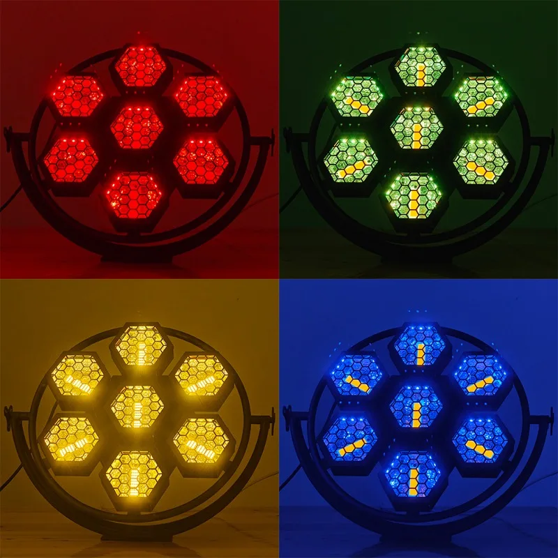 

7 round retro lights, flash lights.