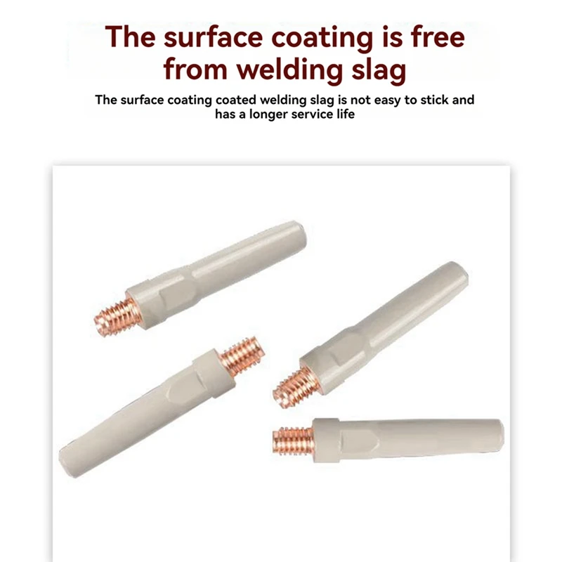 10PCS Coated Conductive Nozzle, Two-Way Welding Conductive Nozzle, No Wire Blocking And No Welding Slag 8.8X45x1.2