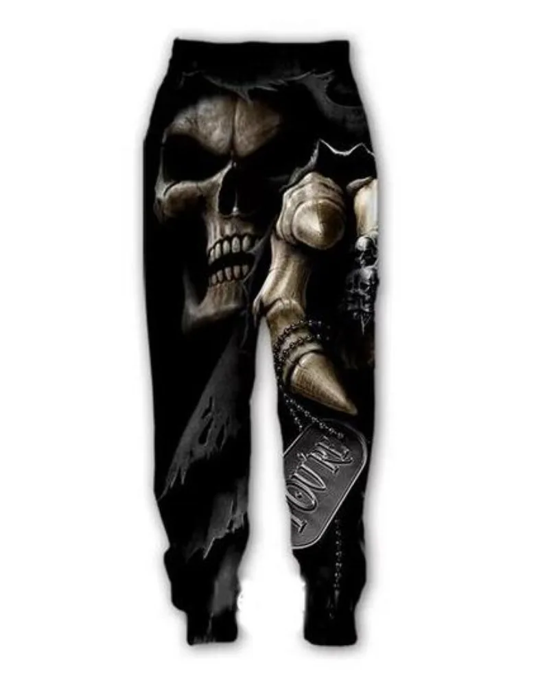 New Men/Women Reaper Skull Angel and Demon 3D Printed Casual Pants Fashion Streetwear Men Loose Sporting Long Trousers