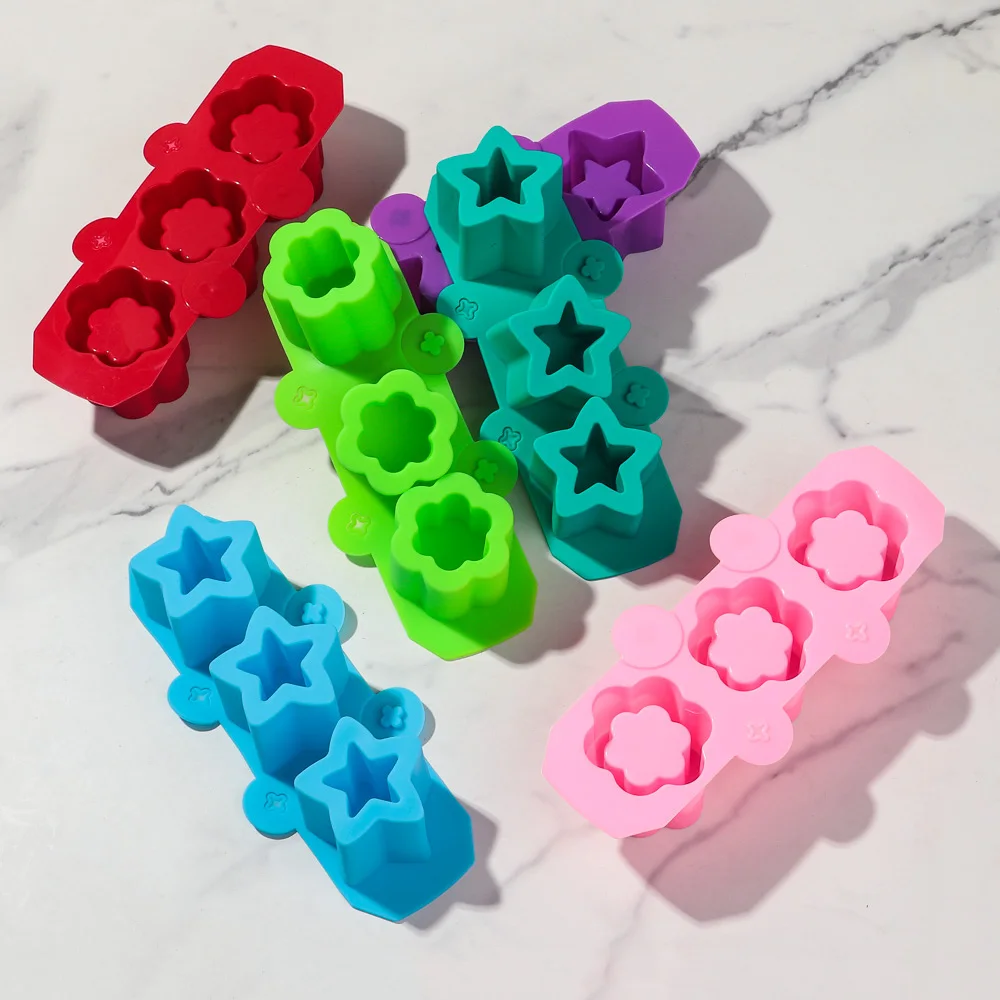 أصيص زهور خرسانة نجمة ، قالب سيليكون ، مزهرية عصارية تصنعها بنفسك ، قالب طين إسمنت جبسي ، أداة زراعة يدوية الصنع ، 3 فتحات