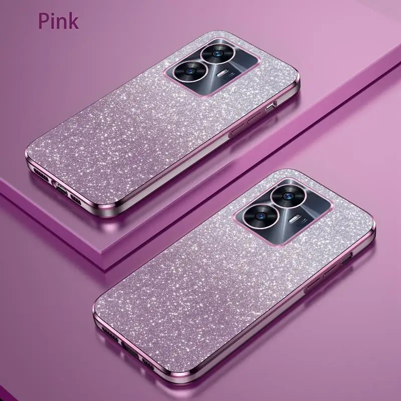 Luxury Gradient Glitter Plating Case For Oppo Realme C55 Silicone Protect Back Cover C 55