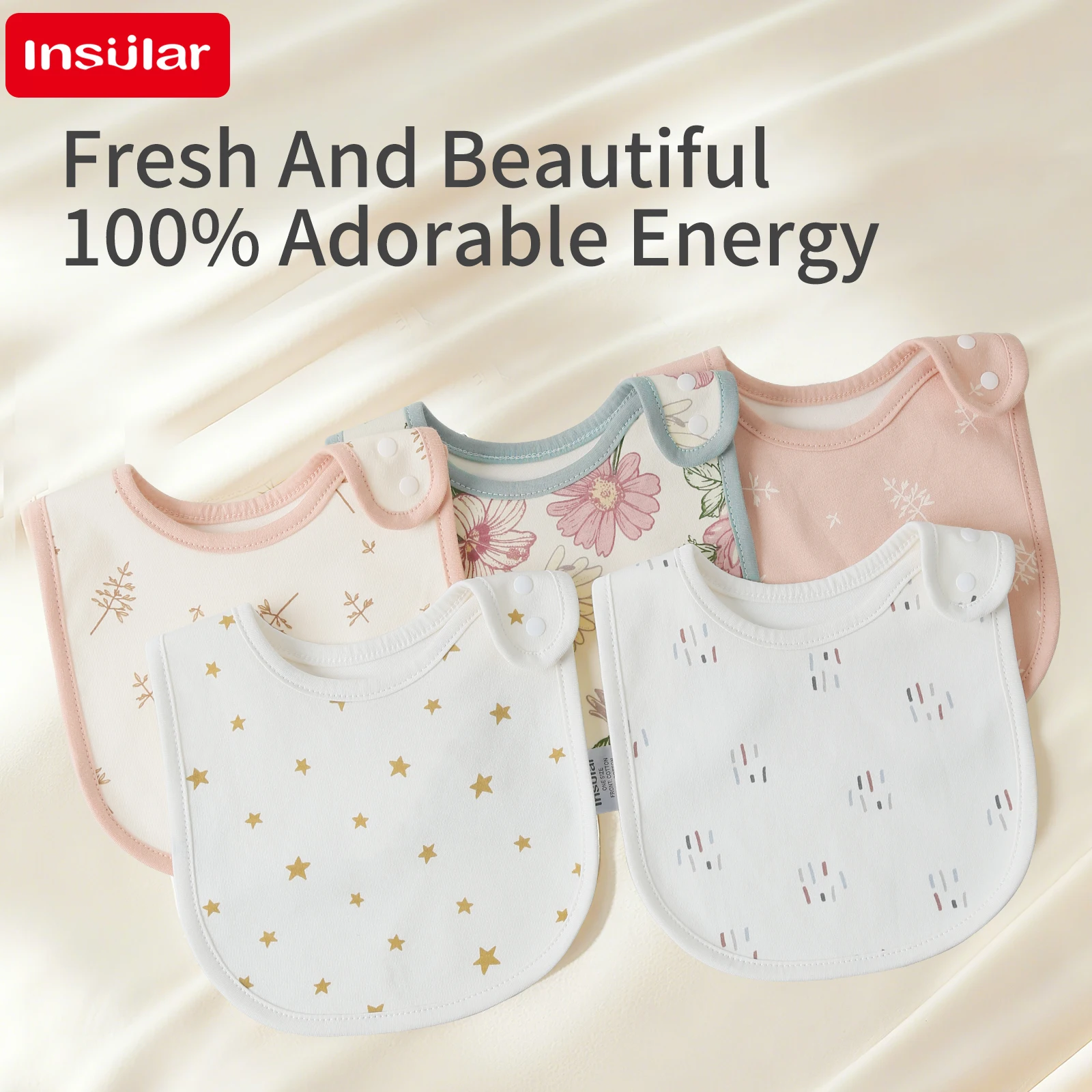 

Островное детское полотенце со слюной, 100% хлопок, детские нагрудники, U-образные, легко протираемые, детская ткань для еды, водонепроницаемая, против плевков, 5 шт./компл.