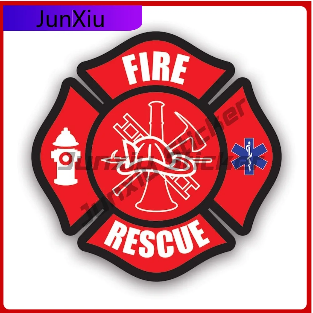 

Fire Rescue Maltese Cross Sticker Creative Decals Auto Decor Car Sticker Vinyl Decal Waterproof Durable Fade Resistant For Car