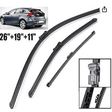 Suitable for Volvo V40 2012-2017 front and rear windshield wiper blades 26 inches + 19 inches + 11 inches