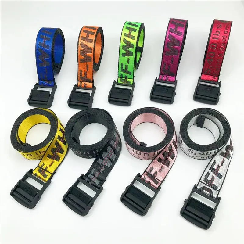 

Tide brand hip-hop industrial wind alloy buckle thickened nylon canvas jacquard embroidered letter belt package freight.