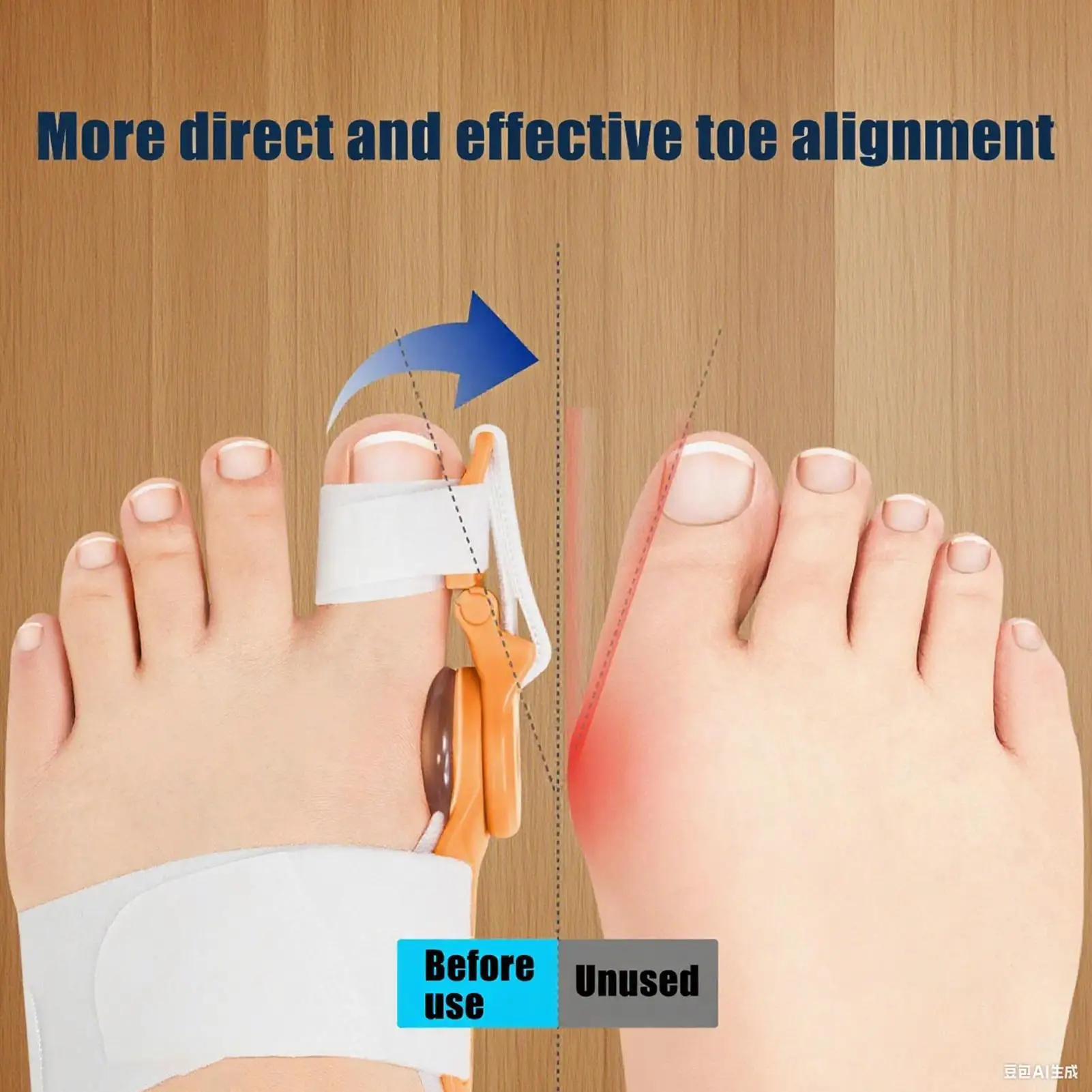 

Adjustable Big Toe Splint with Knob, Hallux Valgus Correction Brace for Men Women for Post Exercise Pre Activity Preparation