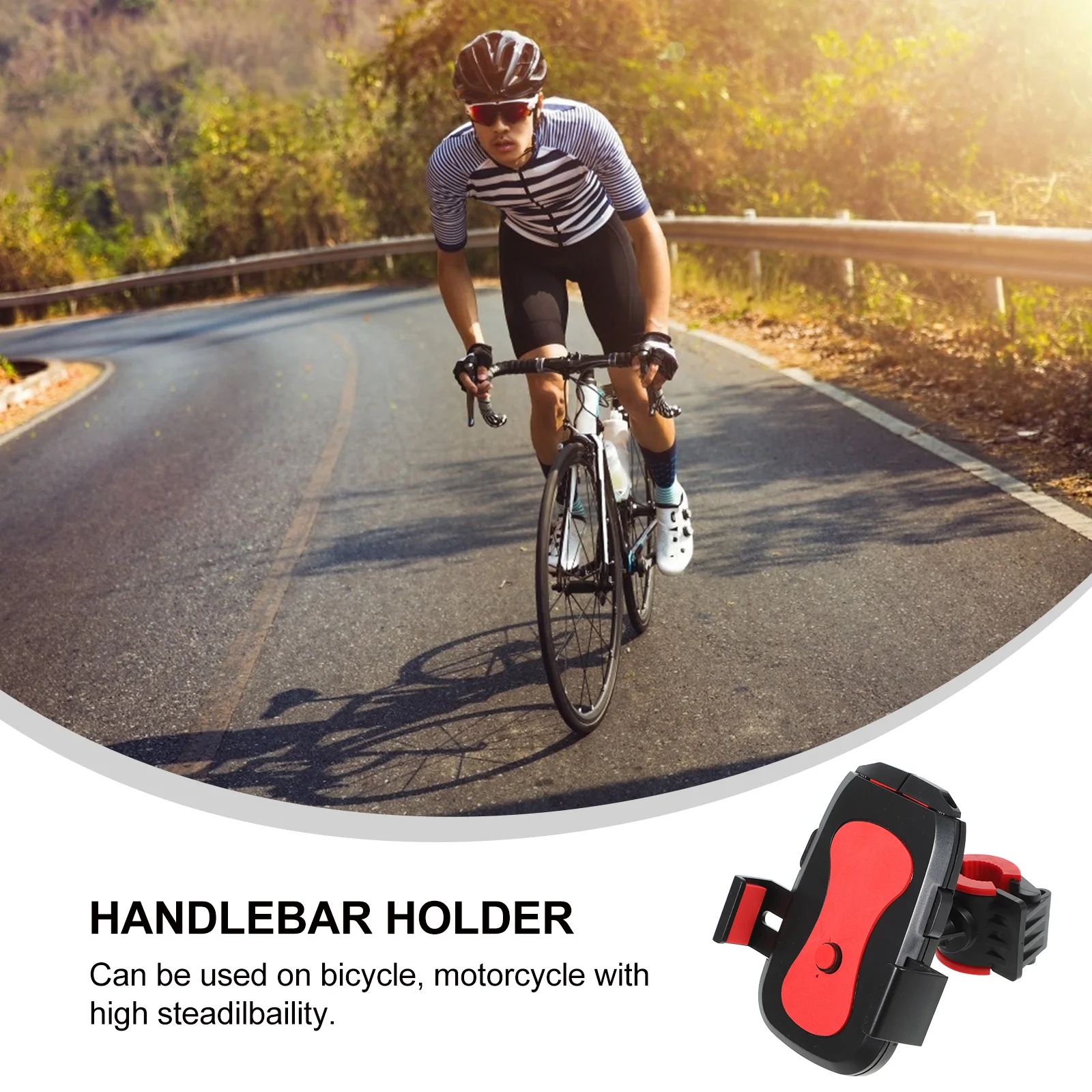 

1Pc AntiShake Phone Holder Adjustable NonSlip Design For Bicycle Motorcycle Handlebar Fixed Navigation Bracket