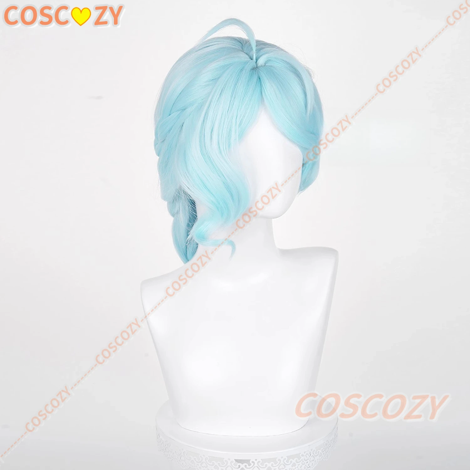 Semente cosplay peruca zenless zona zero obol esquadrão longo azul trança perucas de cabelo encaracolado para mulheres meninas carnaval role play peruca livre boné