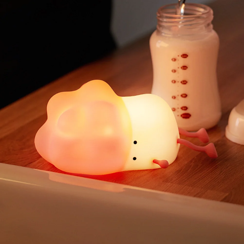 سيليكون ضوء الليل لطيف الكرتون بطة Led أباجورة لغرفة النوم 30 دقيقة الموقت اللمس عكس الضوء