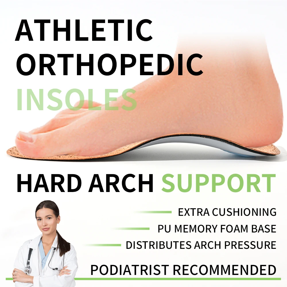 3 Pair Arch Support Insoles Artificial Leather Orthopedic Shoes Sole Breathable And Wear-resistant Insoles Suitable Flat Feet
