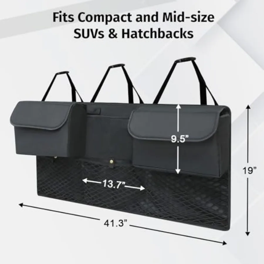 Deluxe Trunk Organizer for Medium or Large Size SUVs and RVs, Backseat Hanging Trunk Organizer, Waterproof Collapsible Car Stor