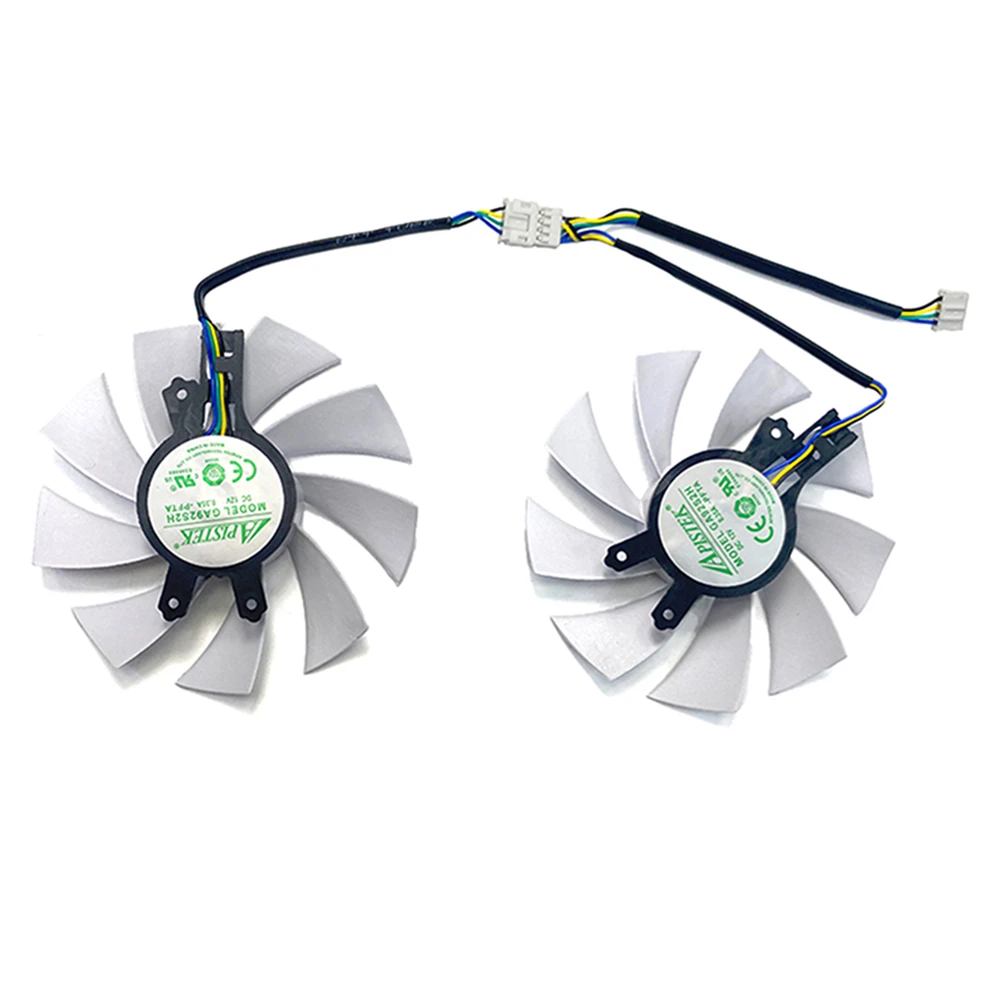 For ZOTAC GTX1660 SUPER Destroyer HY/HB Graphics Card One Pair of White Cooling Fans