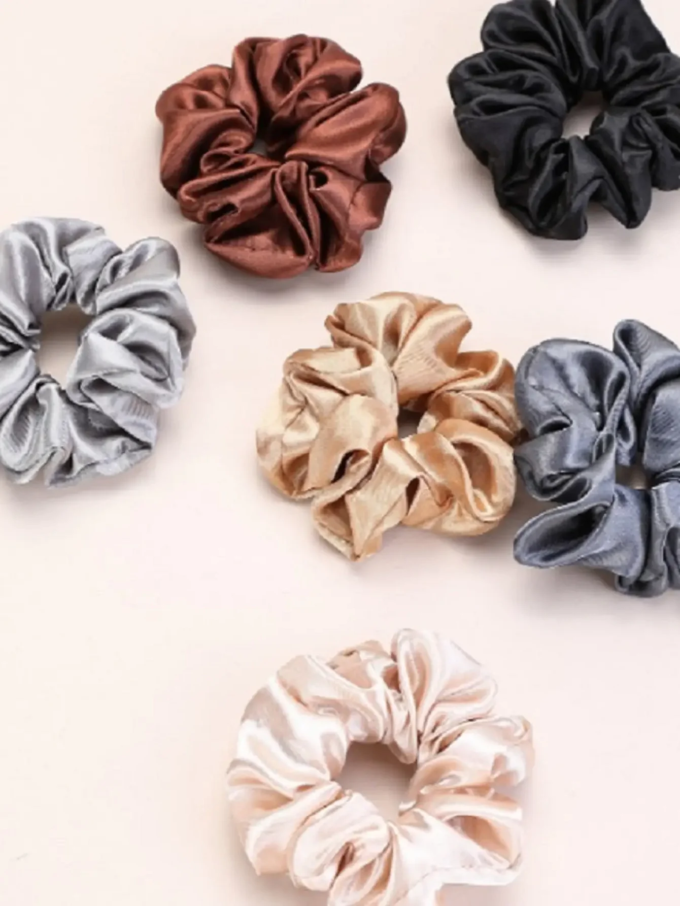 12pcs multiple mixed color outfits for women fashionable and bright satin large intestine hair rings high elasticity comfortable