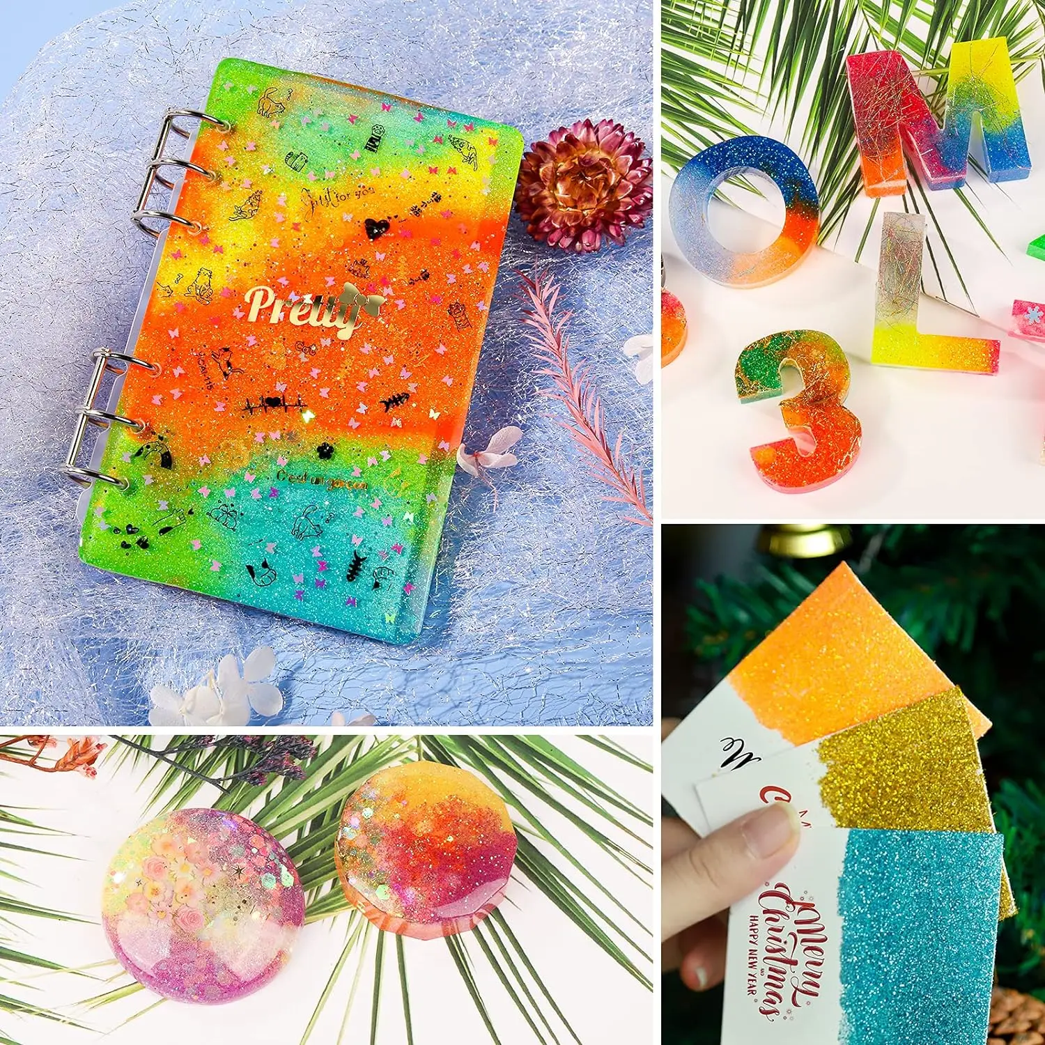 18 Packs Glitter, Resin Glitter Shake Jar,  Extra Fine Glitter for Resin Nail Art Crafts Tumbler Scrapbook Jewelry Making