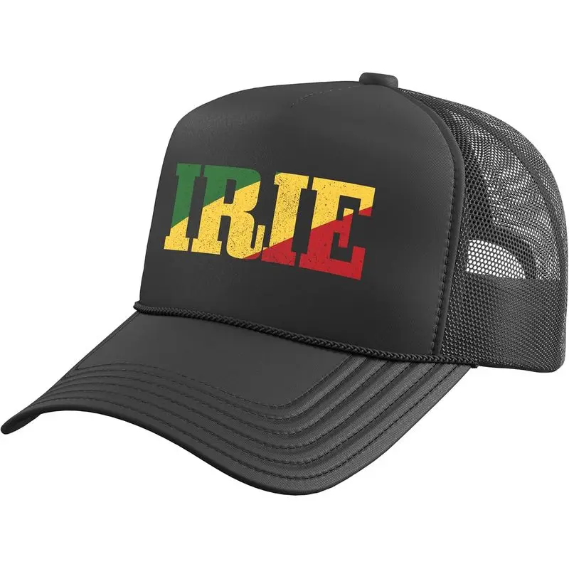 Irie Reggae Music Jamaica Retro Vintage Rasta Rastafari Trucker Hat With Adjustable Mesh Back